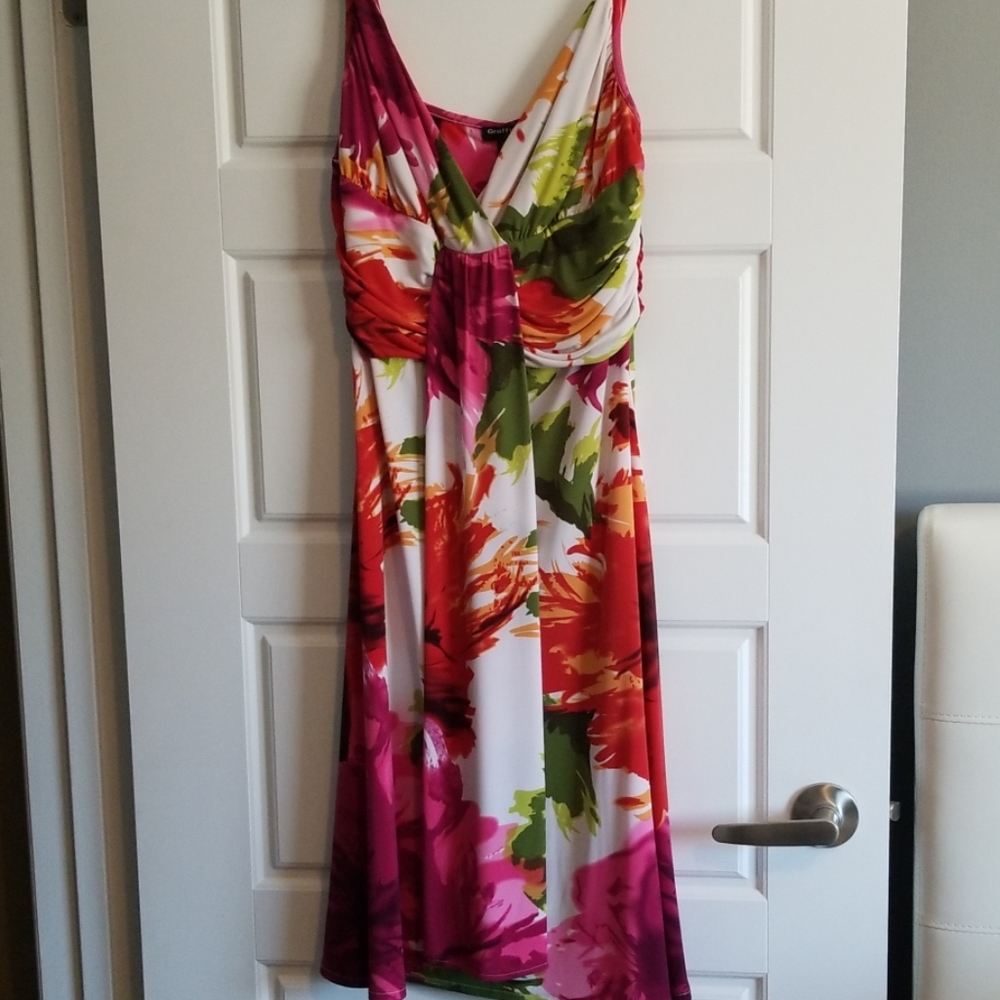 Graffiti multi color summer dress